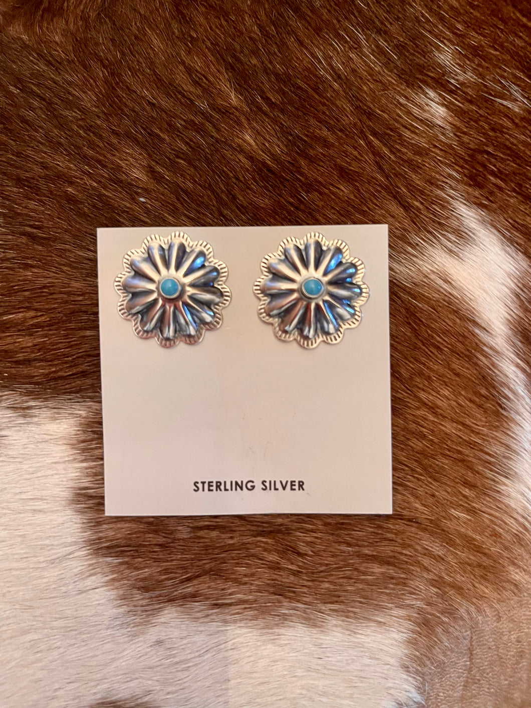 Authentic Silver & Turquoise Concho Studs