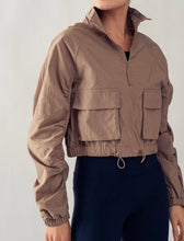Load image into Gallery viewer, High Neck Drawcord Zipper Jacket
