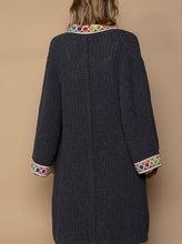 Load image into Gallery viewer, Open Front Multi-Colored Trim Cardigan
