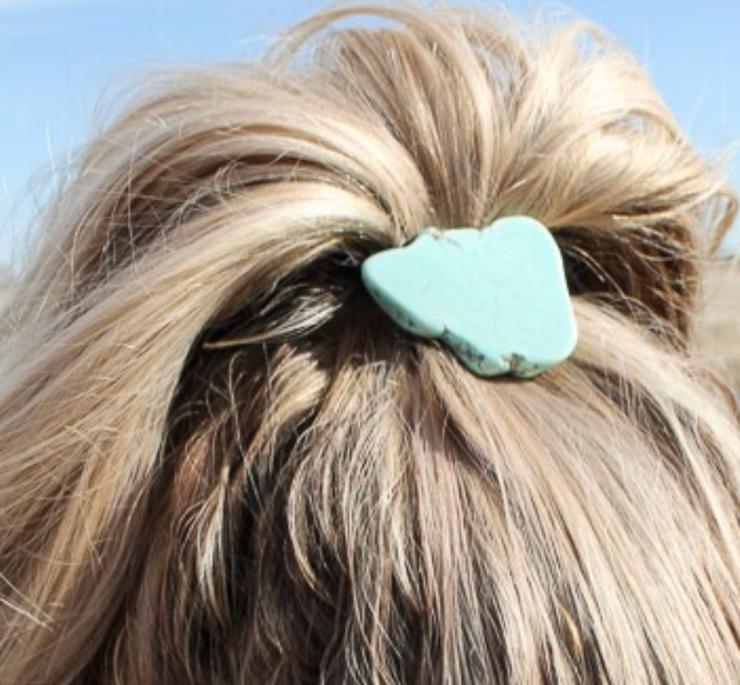 Faux Turquoise Stone Hair tie