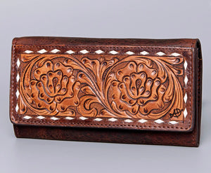 Tooled Leather Buckstitch Wallet