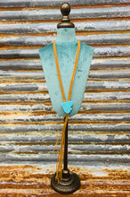 Load image into Gallery viewer, Turquoise Slab on Braided Suede Leather
