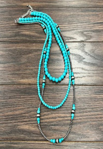 3 Strand with nav beads & Turquoise Beads