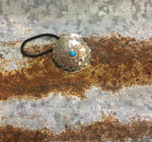 Silver/Turquoise Concho Hair Tie