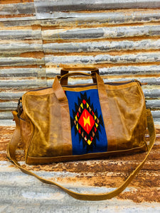 Aztec & Leather Duffle Bag