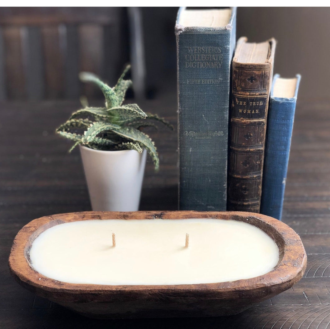Natural Stain Mini Dough Bowl Candle