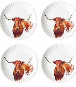 Longhorn Plate- set of 4