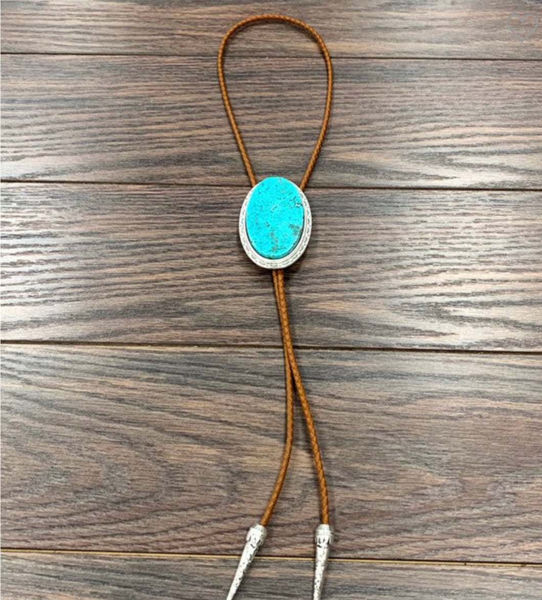 Large Oval Turquoise Bolo