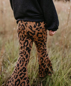 Kids Adorable Distressed Leopard Flares