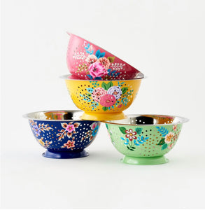 Hand Painted Floral Colander